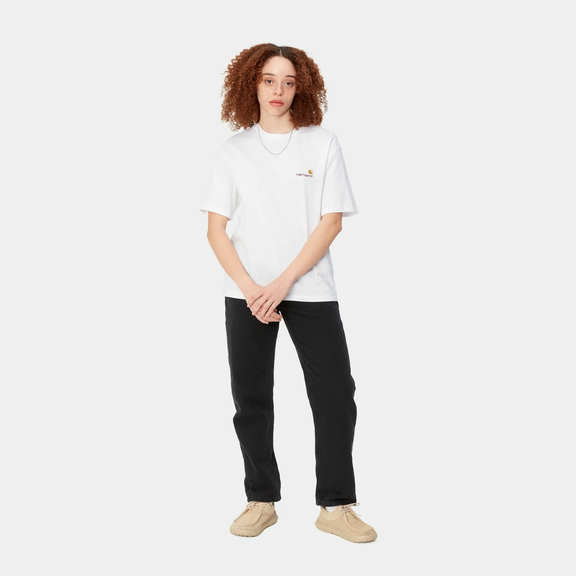 Carhartt WIP Core Products>W' S/S American Script T-Shirt