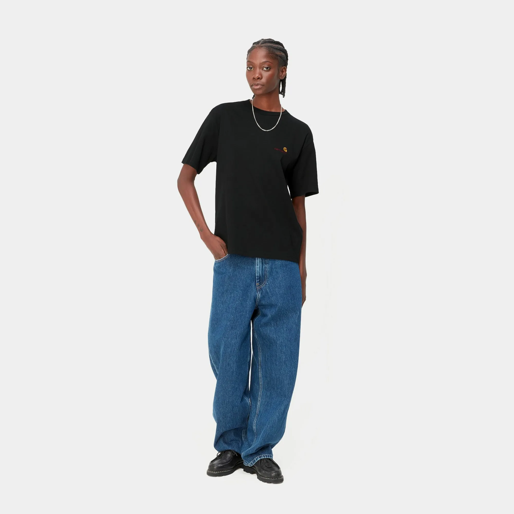 Carhartt WIP Core Products>W' S/S American Script T-Shirt